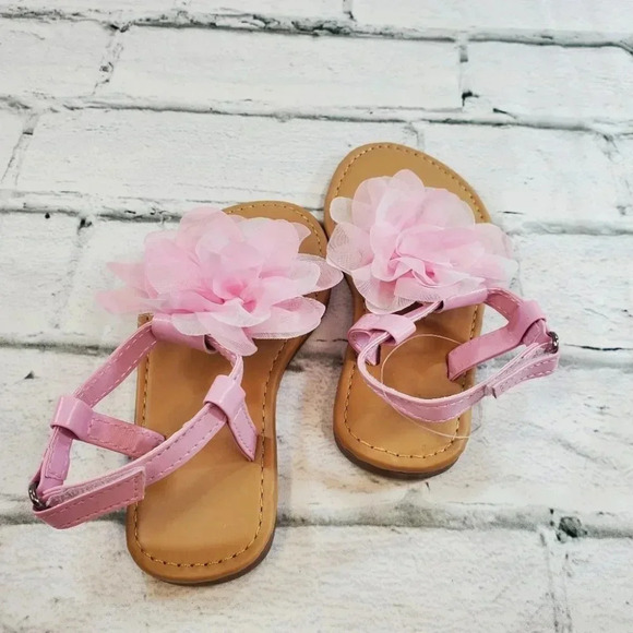 COPY - Soft Pink Flower Flip Flops. Toddler Girl Shoes. - Picture 5 of 6